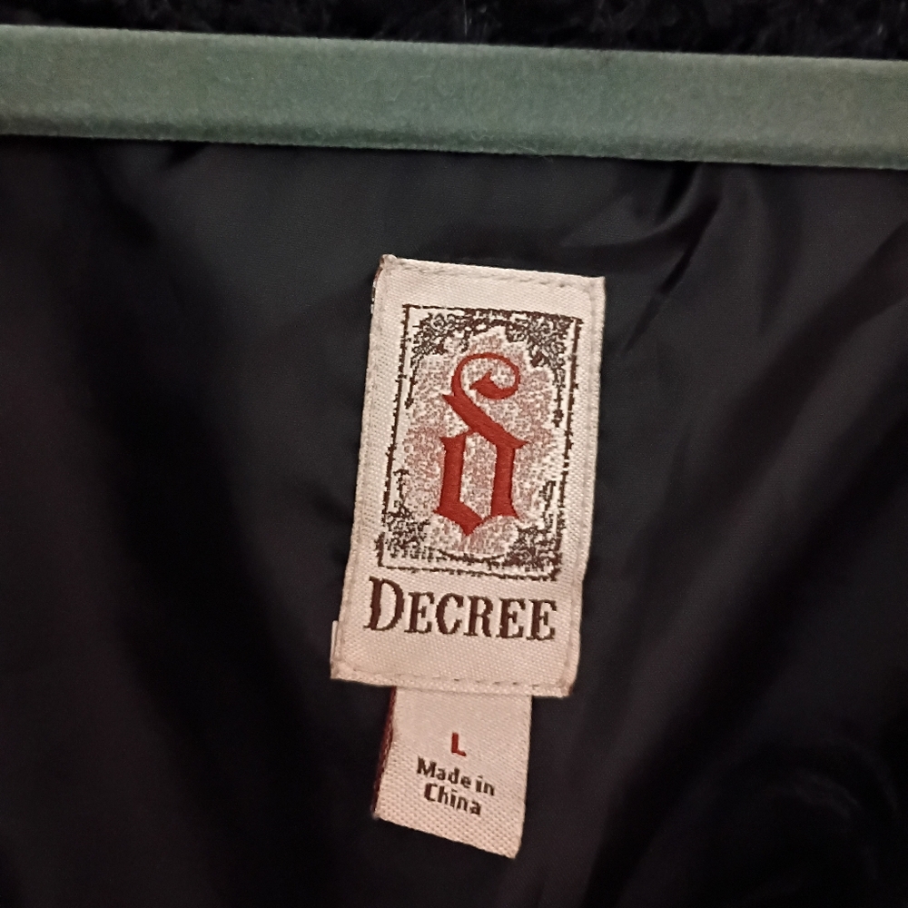 Decree Black Teddy Jacket.Pit To Pit 20" - Picture 4 of 8